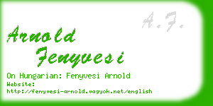 arnold fenyvesi business card
